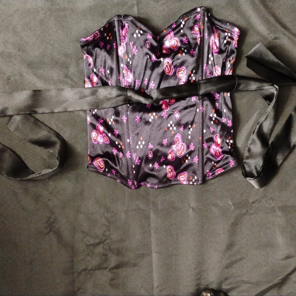 Black satin bustier sz med - Picture 7 of 10